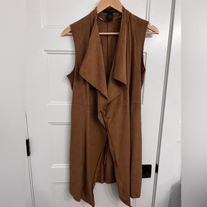 Boho faux suede vest